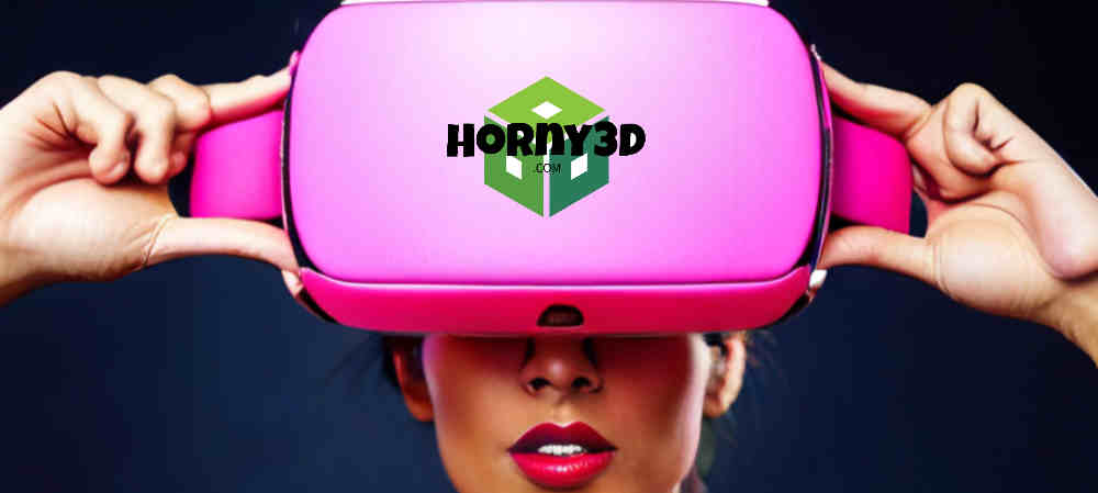 Pink VR headset with horny 3D logo on it